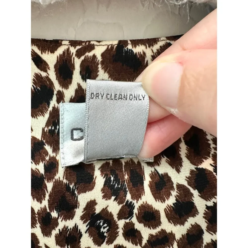 CHICO’S | Leopard Print Knit Top Beaded Scoop Neck 3/4 Sleeve | Size 2 Large - Picture 7 of 7